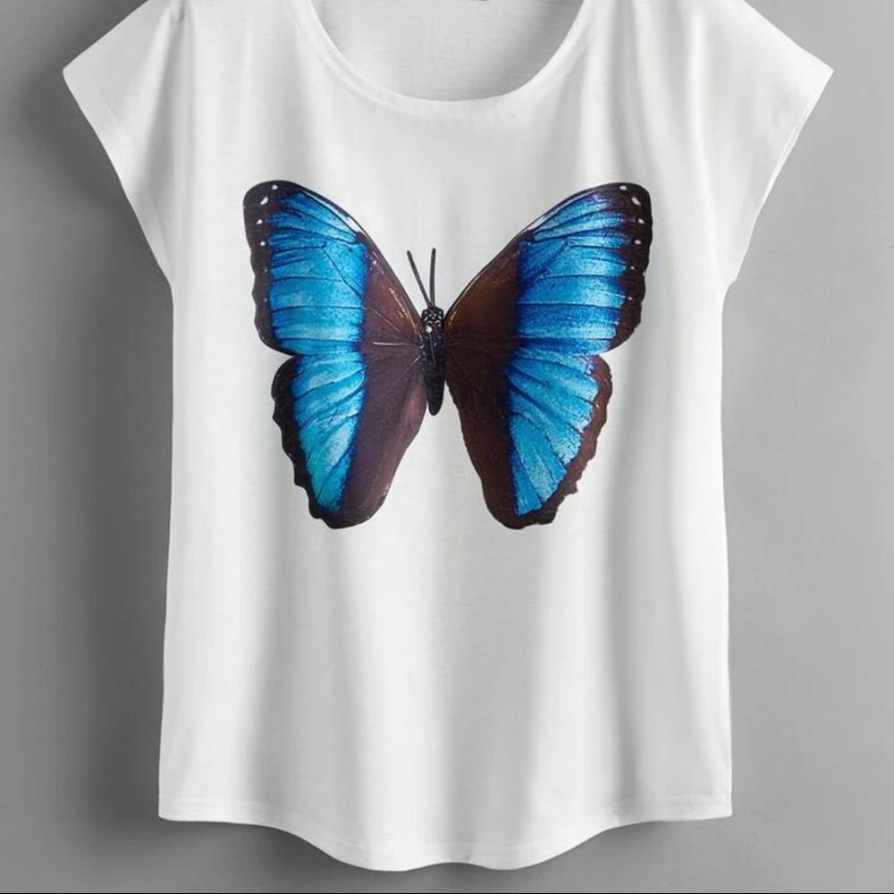 Batwing Sleeve Butterfly Tshirt